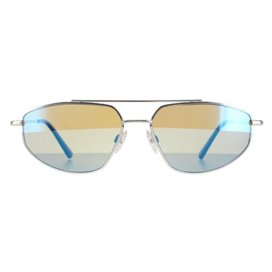 Serengeti Rectangle Mens Shiny Silver Mineral Polarized 555nm Blue Marlon