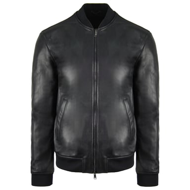 Emporio Armani leer heren zwart bomberjack
