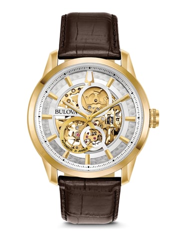 Bulova Automatisch / Wilton Heren Bruine Horloge 97A138