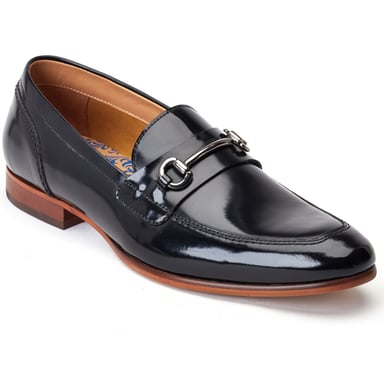 Base London Russo Läder Herr Svarta Loafers