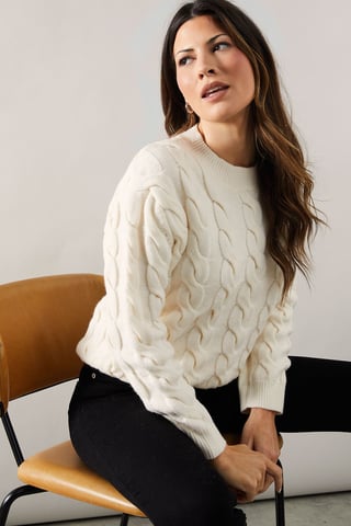 Chunky Cable Knit Crew Neck Jumper
