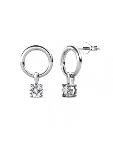Octavia Earrings - Silver and Crystal