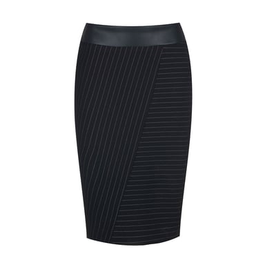 Striped Punto di Roma Midi Skirt Stretch
