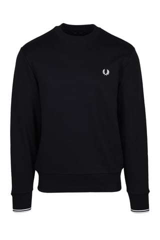 Men's Fred Perry Crew Neck Sweatshirt in Black