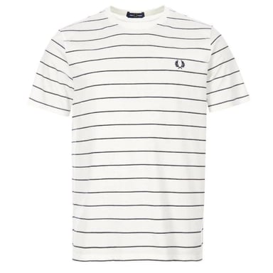 Fred Perry M8532 129 White Stripe T-Shirt