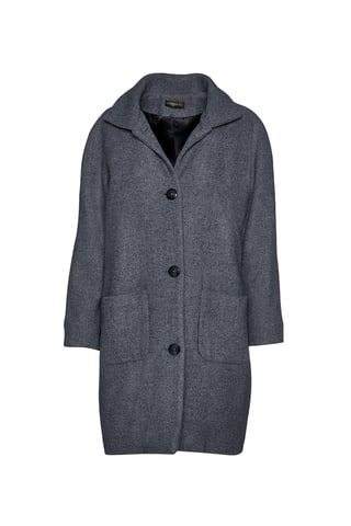 Wool Blend Grey Melange Coat by Conquista Fashion