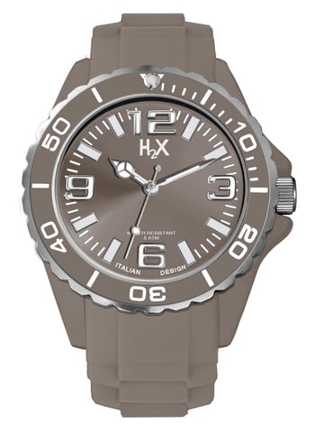 H2x dames sg382dg2 reef lumineuze waterdichte grijze zachte rubberen horloge