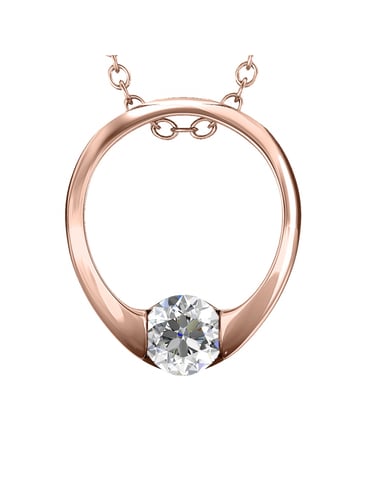 Pendentifs Mini Ring - Or Rosé et Cristal