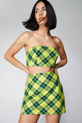 Check Tailored Mini Skirt