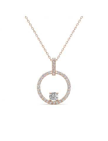 Pendentif Amory - Or Rosé et cristal