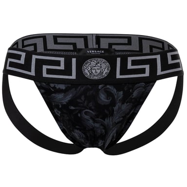 Versace Stretch Organic Jersey Barocco All Over Jockstrap