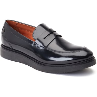 Base London Sid Läder Herr Svart Loafers