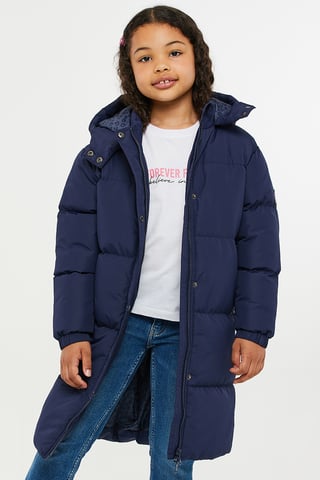 'Nasma' Longline Hooded Padded Jacket