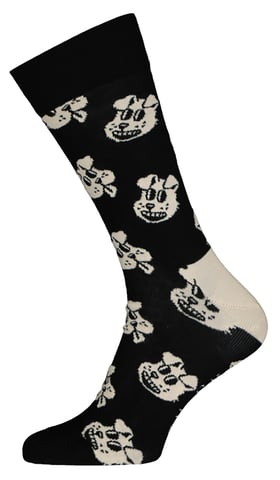 Happy Socks Novelty Färgstarka Ljusa Hundstrumpor i Bomullsblandning - Svart