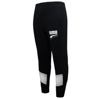 Puma Rebel Block Stretch Waist Bottoms Zwart Wit Heren Track Pants 582742 01