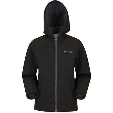 Mountain Warehouse Childrens/Kids Exodus Water Resistant Soft Shell Jacket (Black)