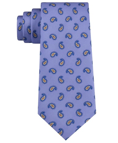 Tommy Hilfiger Men's Neck Tie Blue One Size Pebble Paisley Skinny Silk