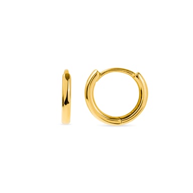 Luxenter edum hoop earrings in 925 sterling silver with 18k yellow gold plated finish