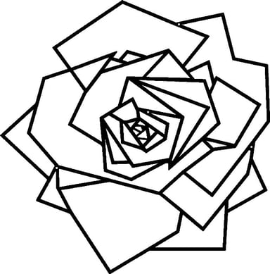 HOMEMANIA Geometric Rose Flower Wall Decoration, in Black