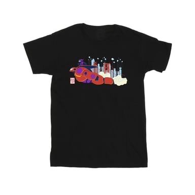 Disney Boys Big Hero 6 Baymax Hiro Bridge T-Shirt (Black)