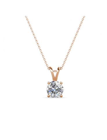 Vernice Stone Pendants - Rose Gold and Crystal