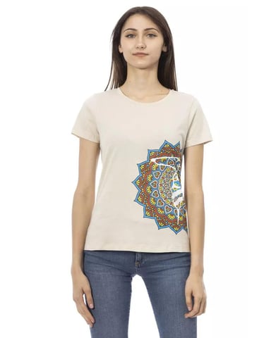 Cotton Short Sleeve T-shirt with Front Print