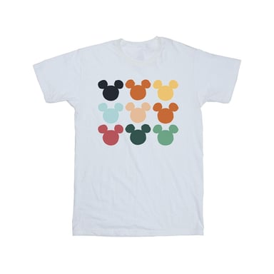 Disney Jongens Mickey Mouse Hoofden Vierkant T-shirt (Wit)