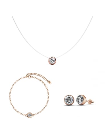 Moon Set - Rose Gold and Crystal