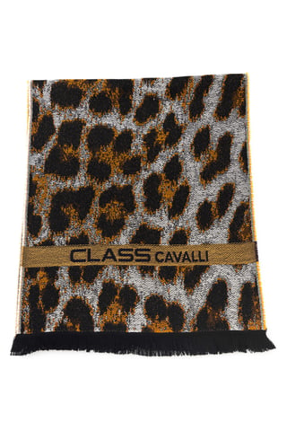 Cavalli Class Men's Brown Wool Scarf
