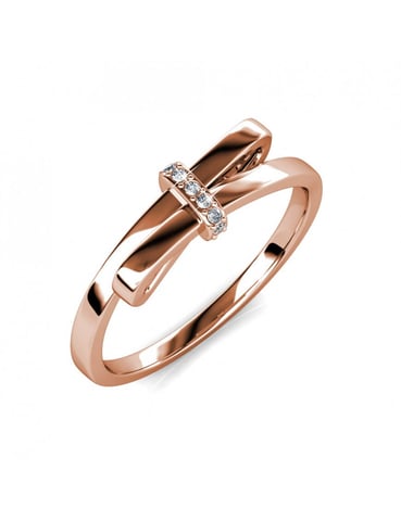 Luminous Bow Ring - Rose Gold and Crystal