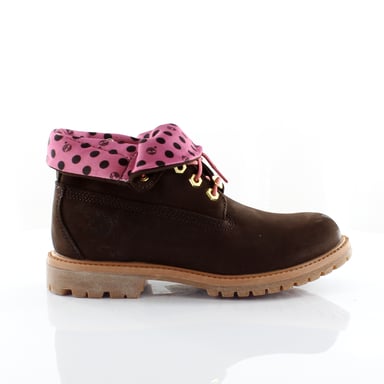 Timberland Authentiek Roll Top Donkerbruin Leer Lace Up Vrouwen Laarzen 8136A
