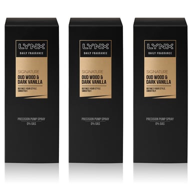 Lynx Signature Daily Fragrance Precision Deodorant Pump Spray, 3x 100ml