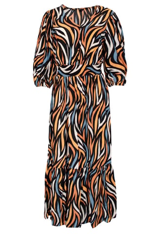 Midaxi V Neck Ruched Waist Dress
