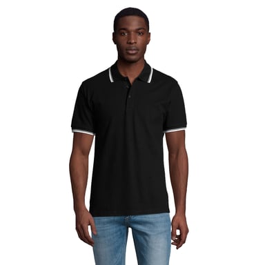 SOLS Mens Practice Contrast Polo Shirt (Black)