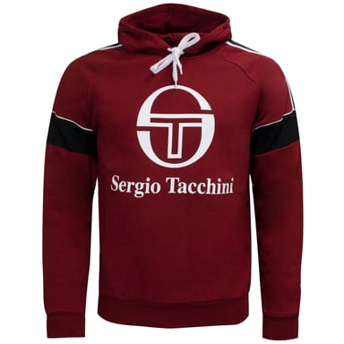 Sergio Tacchini Mens Dealtry Hoodie Graphic Logo Jumper Burgundy 38364 650