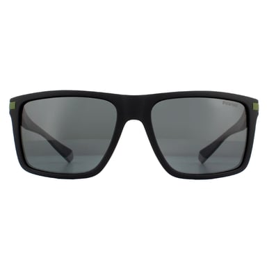 Polaroid Rectangle Mens Black Green Grey Polarized Solglasögon