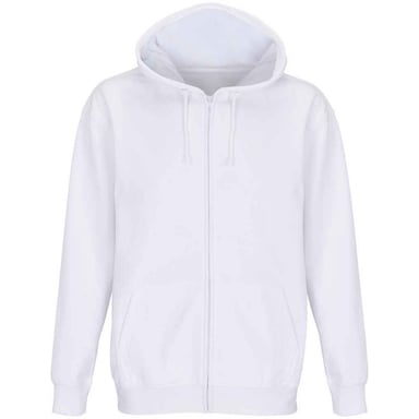 SOLS Unisex Adult Carter Full Zip Hoodie (White)