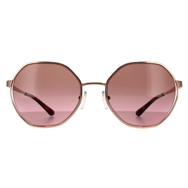 Michael Kors Round Womens Rose Gold Brown Pink Gradient Sunglasses