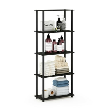 Furinno Turn-N-Tube 5-Tier Multipurpose Shelf Display Rack, Espresso/Black