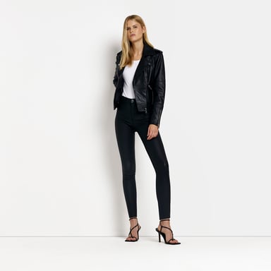 River Island Womens Jeans Black Molly Mid Rise Skinny Pants