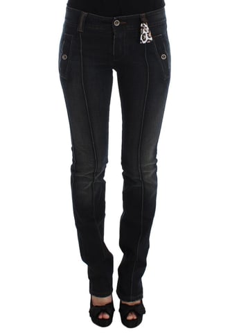 Ermanno Scervino Women's Blue Wash Cotton Slim Fit Jeans