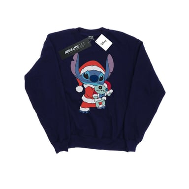 Disney Mens Lilo And Stitch Stitch Christmas Sweatshirt (Navy Blue)