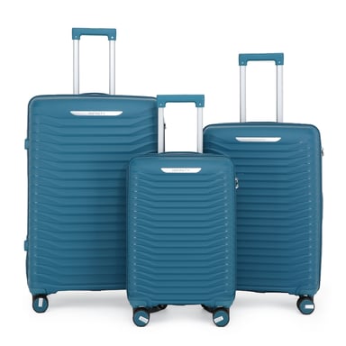 Hard Shell Blue Classic Suitcase Set 8 Wheel Cabin TSA Luggage Case Holiday Travel