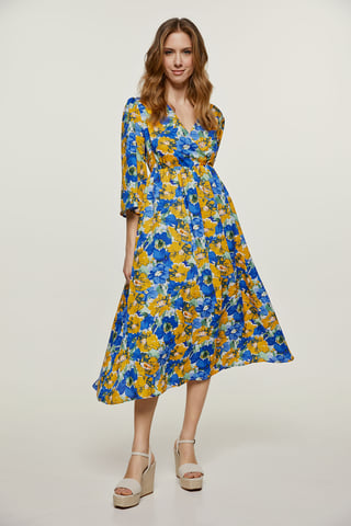 Floral Empire Line Midi Dress