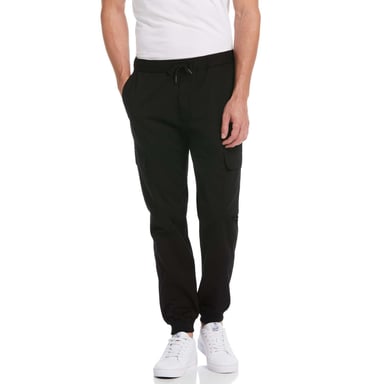Heren Originele Penguin Tapered Fit Cargo Broek met Koord in Zwart