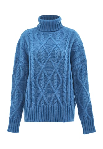 Mymo Turtleneck pullover women turquoise