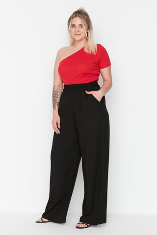 Trendyol Women's Waist Wide Leg Plus Size Trousers