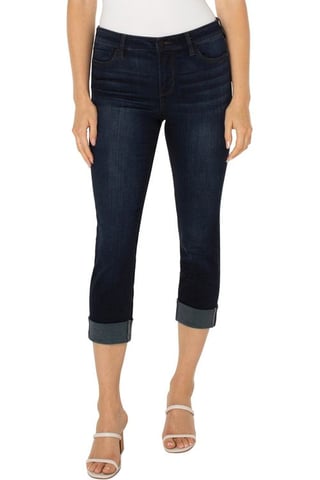 Charlie Crop Skinny Wide Rolled Cuff Destiny Dark Jeans