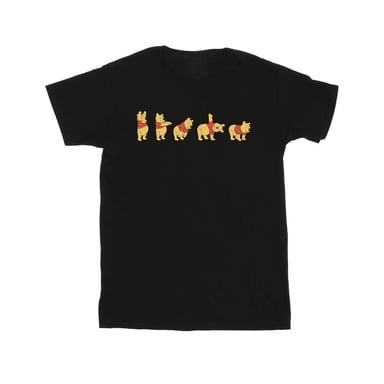 Disney Mens Winnie The Pooh Stretching T-Shirt (Black)