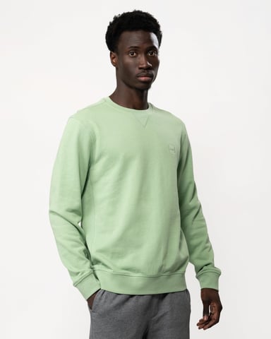 BOSS Orange Westart Herr Crew Neck Sweatshirt med Logotyp Patch